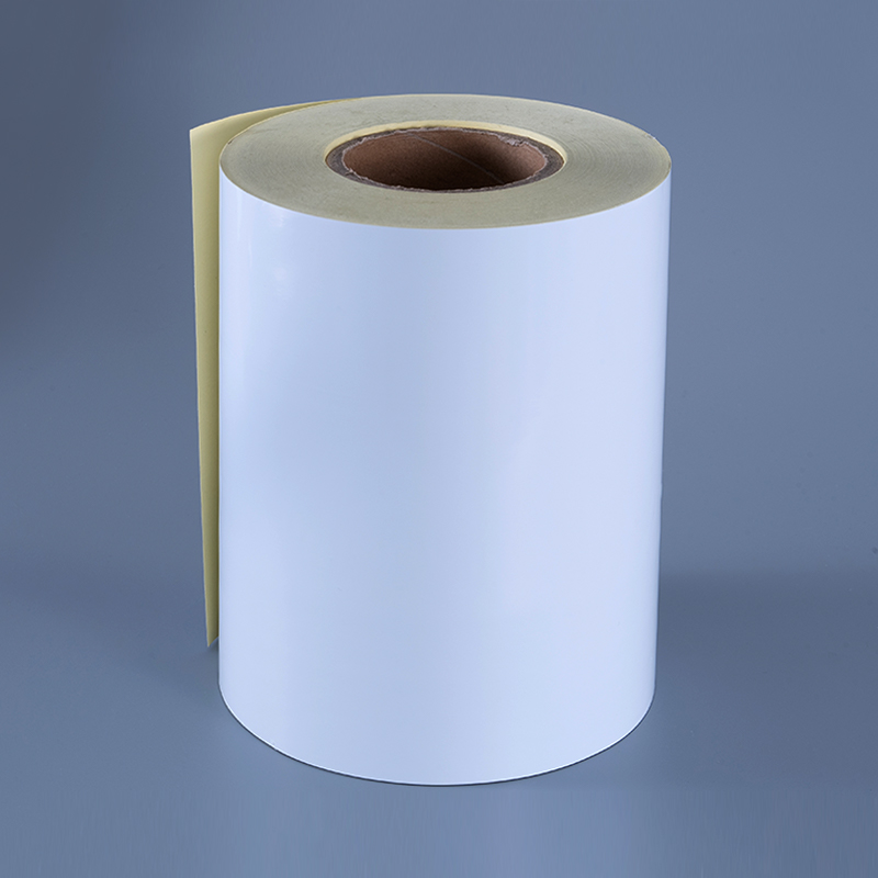 50 mic glansig vit polyesterfilm självhäftande etikett med avtagbart självhäftande alkoholbeständig och högtemperaturbeständig