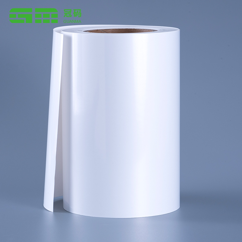 60mic glänsande vit PP självhäftande etiketter Pappersjumborulle med avtagbart klister